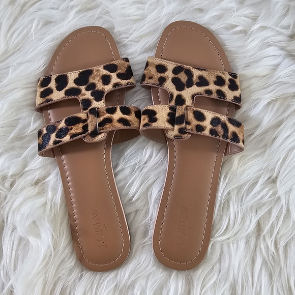 NWOB J.Crew Cheetah Print Slide-on Sandals Women's Size 8M - Picture 2 of 9